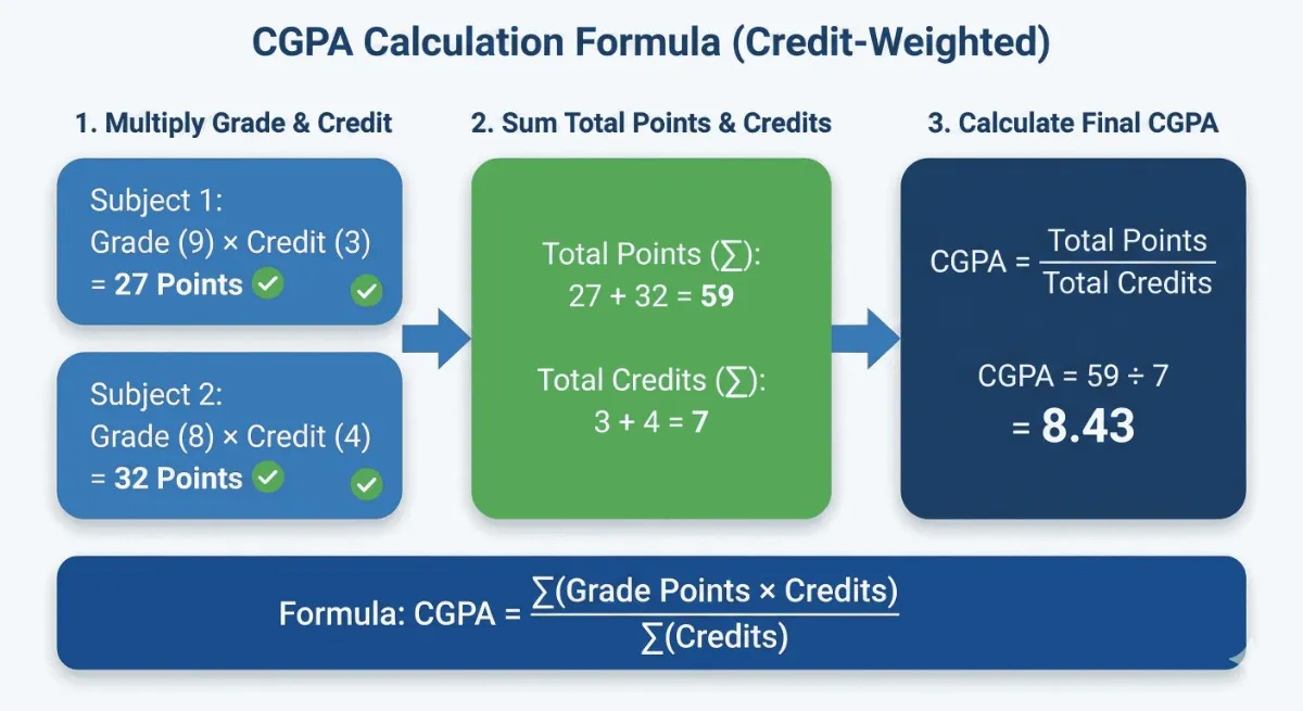 CGPA Calculation Formula Step-by-Step Infographic